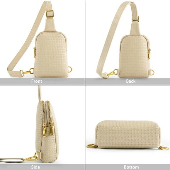 Crossbody Purse Womens Nude Sling Bag Purse Soft Vegan Leather Sling Purse SL3 - Picture 7 of 7